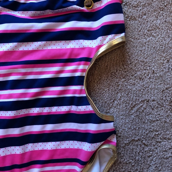 Kids cutout one piece striped bathing suit - Picture 4 of 7